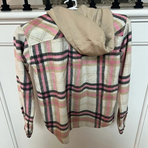 NWT BLANK NYC Girls Plaid Hooded Shirt Jacket - Picture 6 of 6